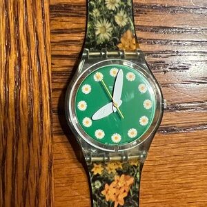 Vintage Swatch Easter/Spring Watch with Green Dial